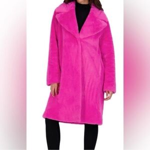 Avec Les Filles faux fur coat. Hot pink.